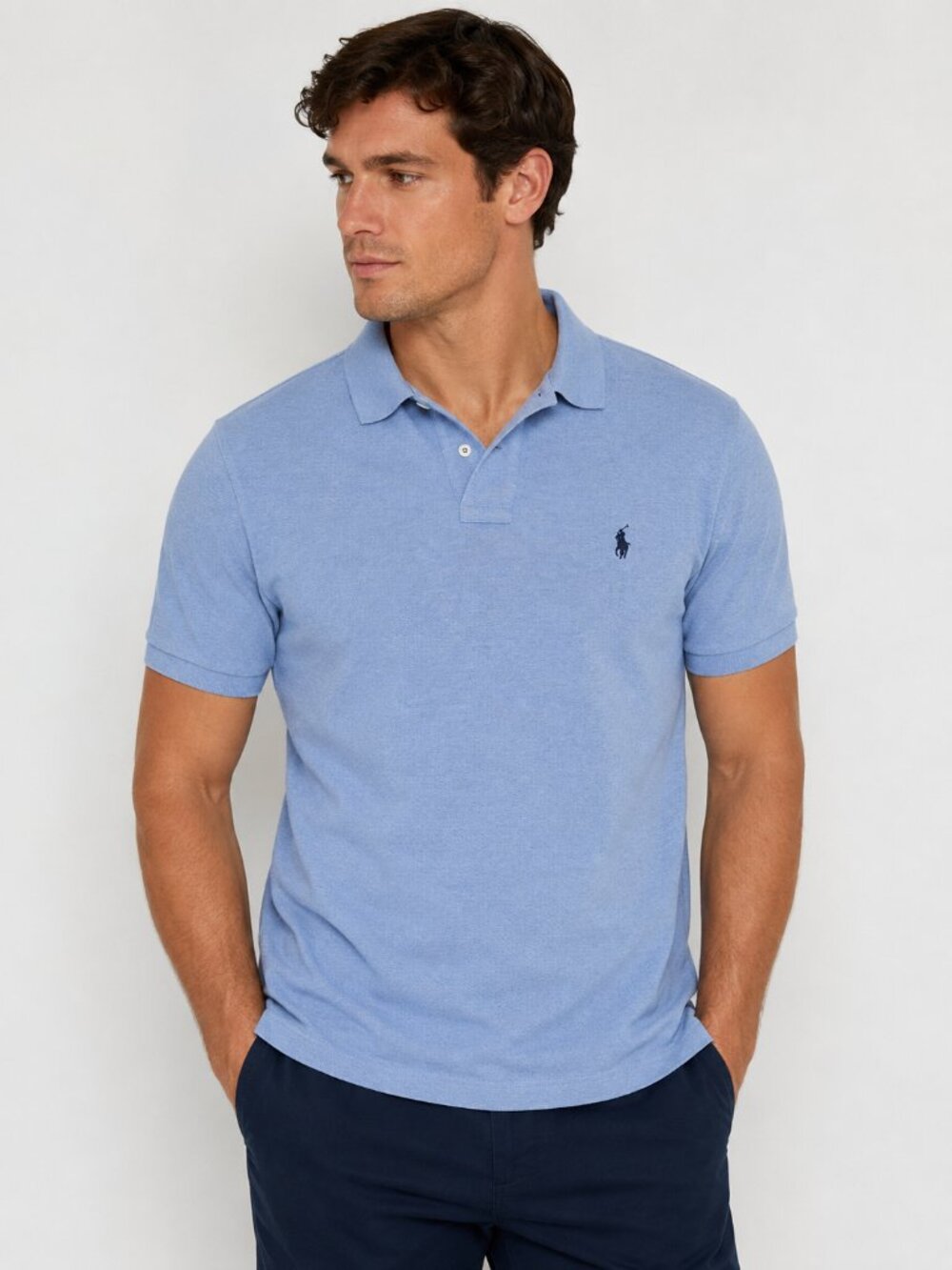 Polo Ralph Lauren Custom Fit Blue Cotton Polo Shirt Men's XXL